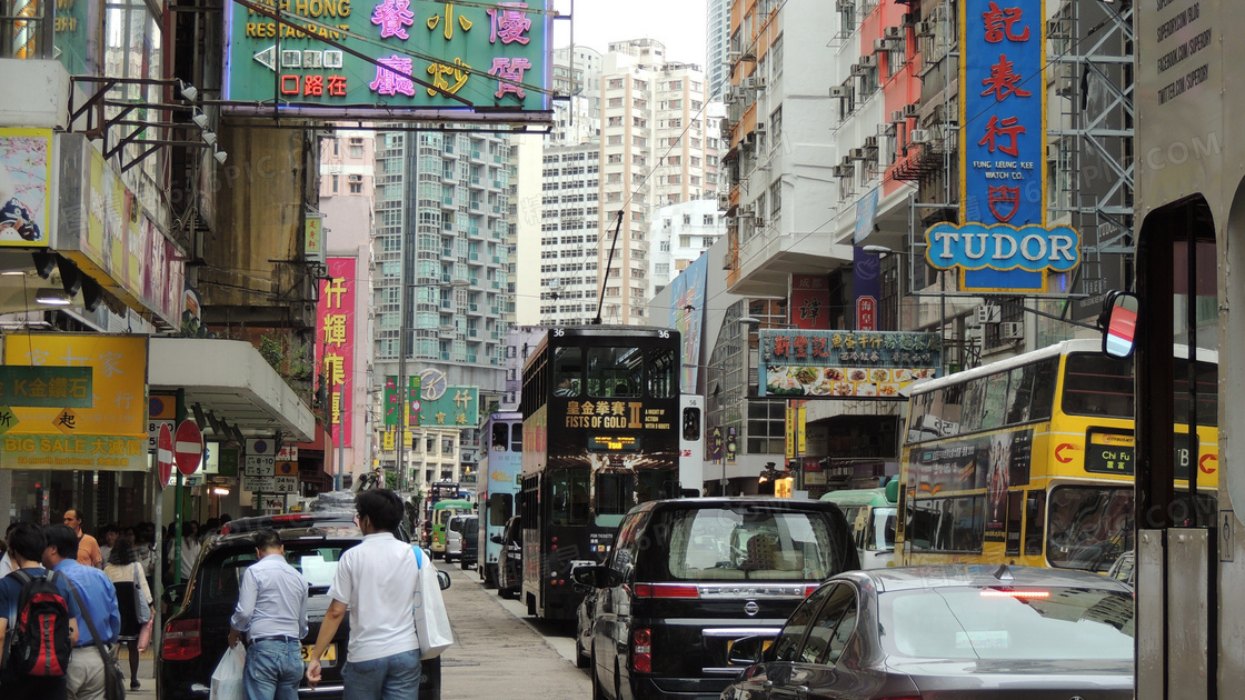香港老街道图片