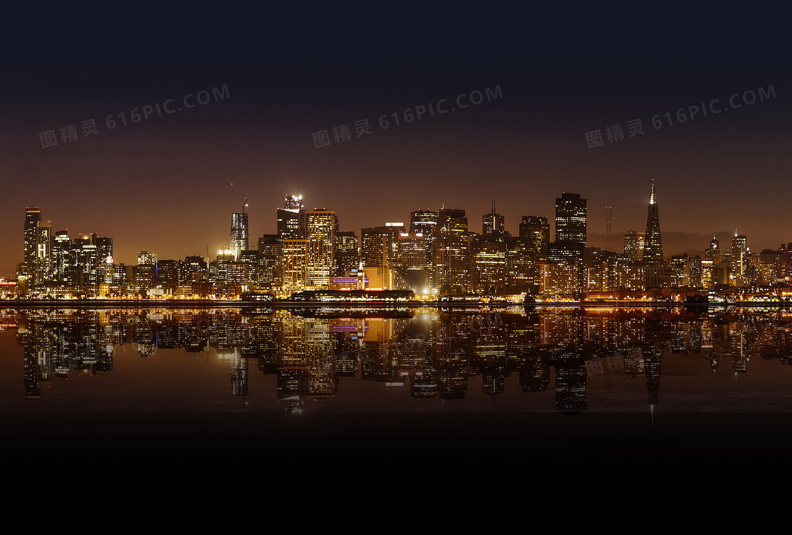 城市天际线夜景图片