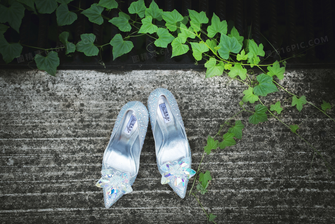 水晶婚鞋图片