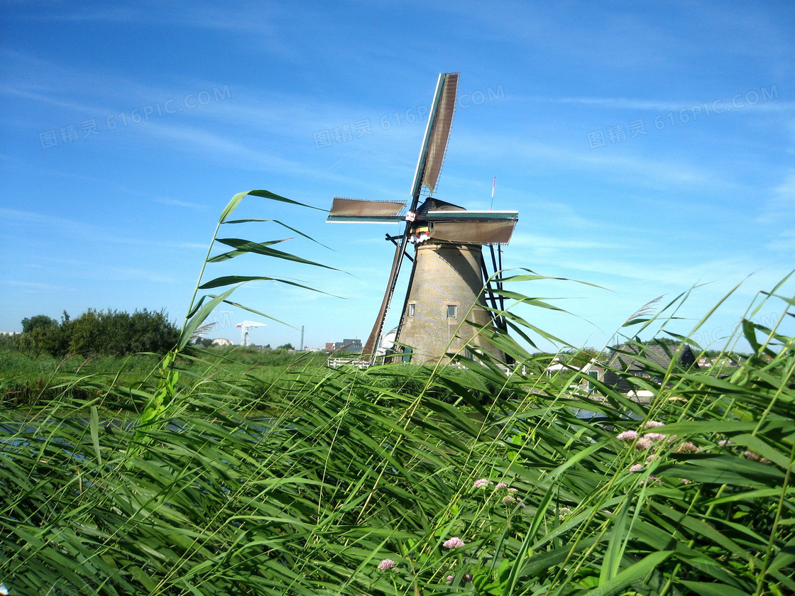 荷兰风车风景高清桌面壁纸-风景壁纸-壁纸下载-美桌网