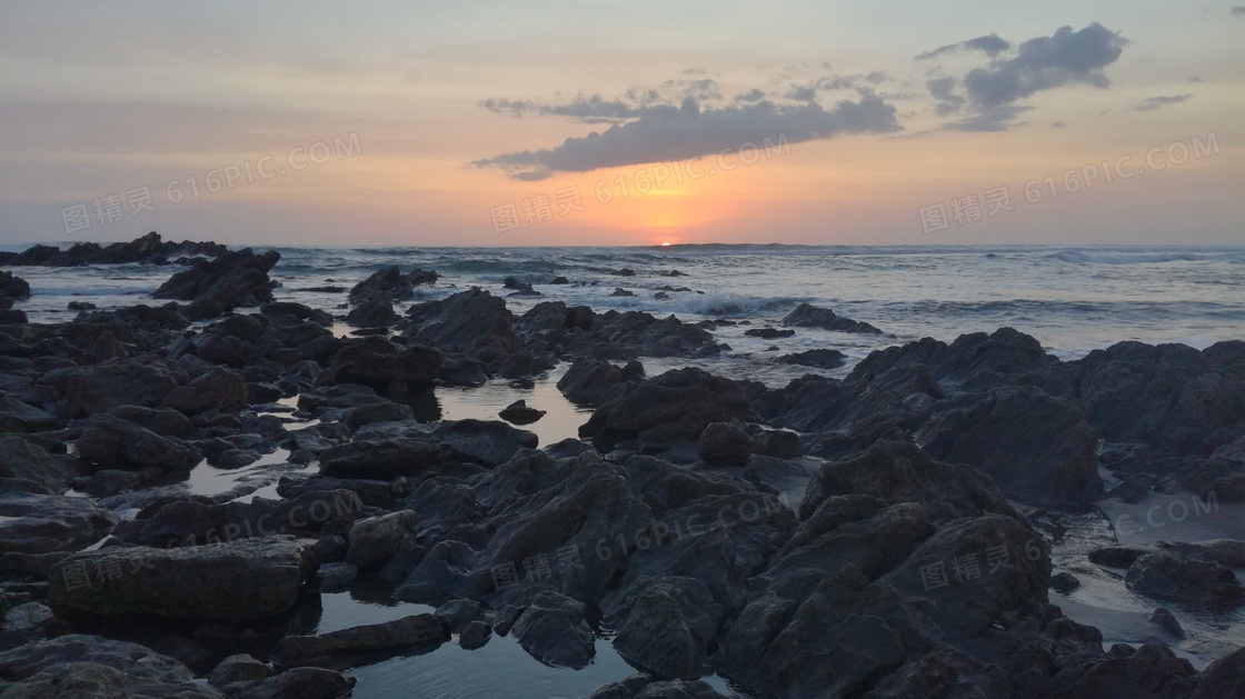 哥斯达海滩日落景观图片