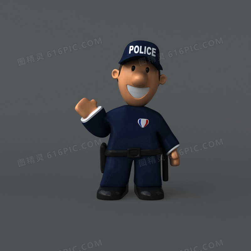 3D警察公仔卡通玩具图片