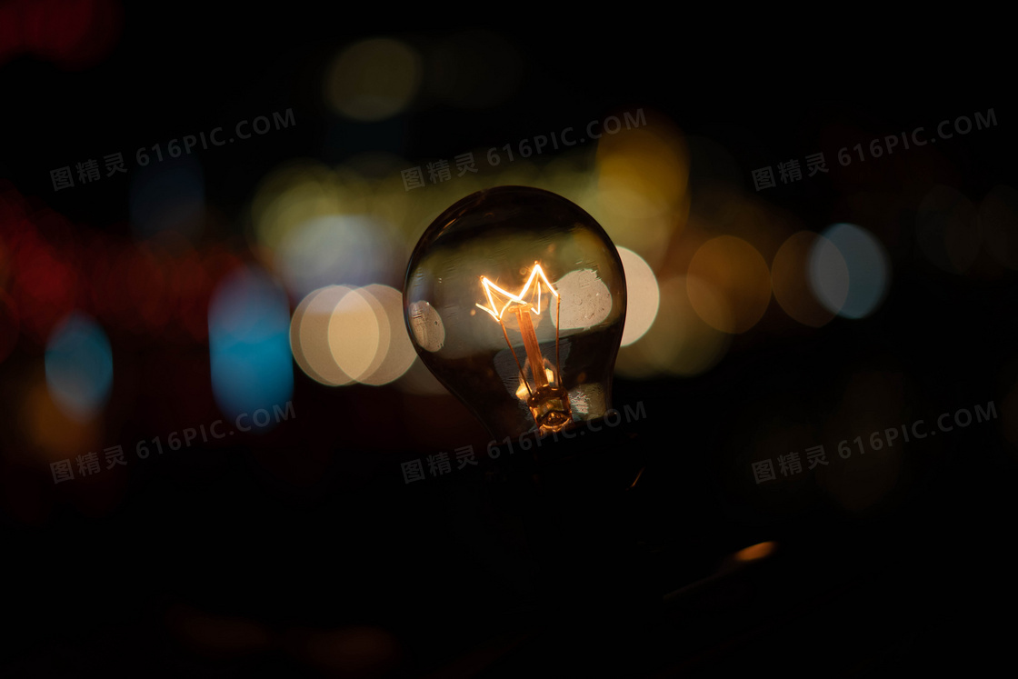 发亮灯泡灯丝图片