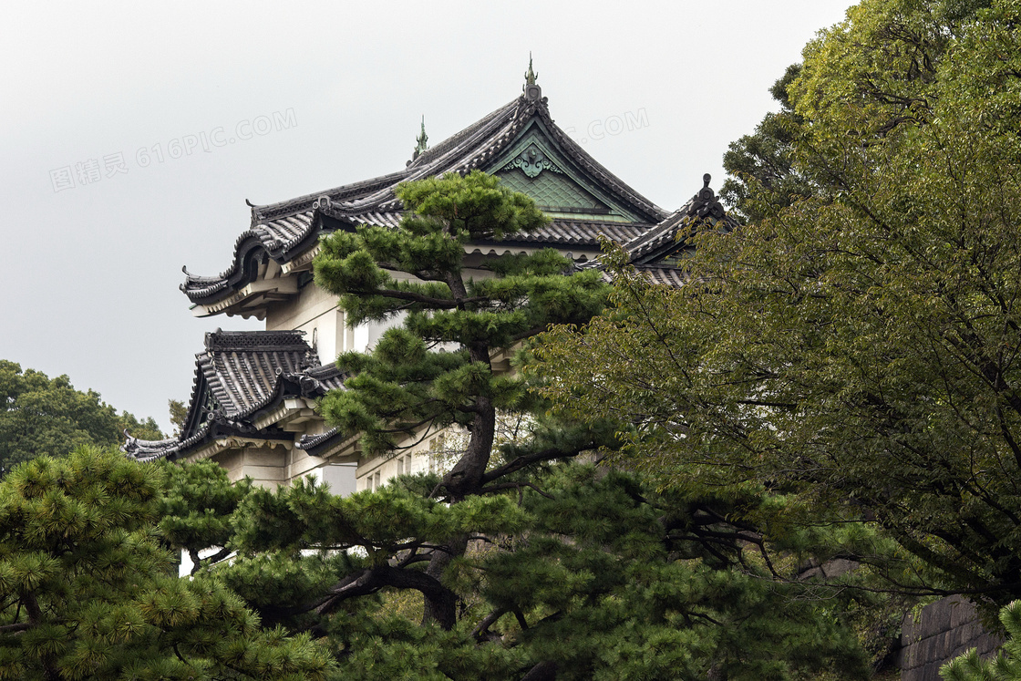 中国风建筑屋顶局部图片