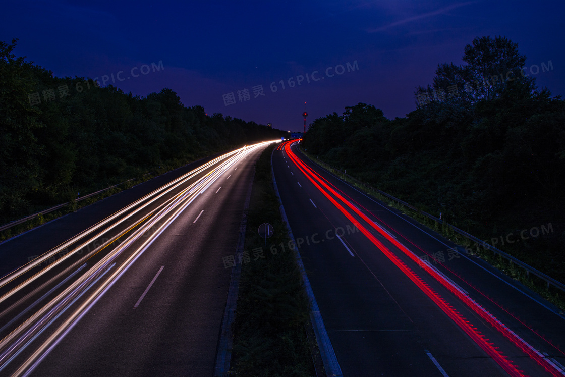 璀璨公路夜景图片