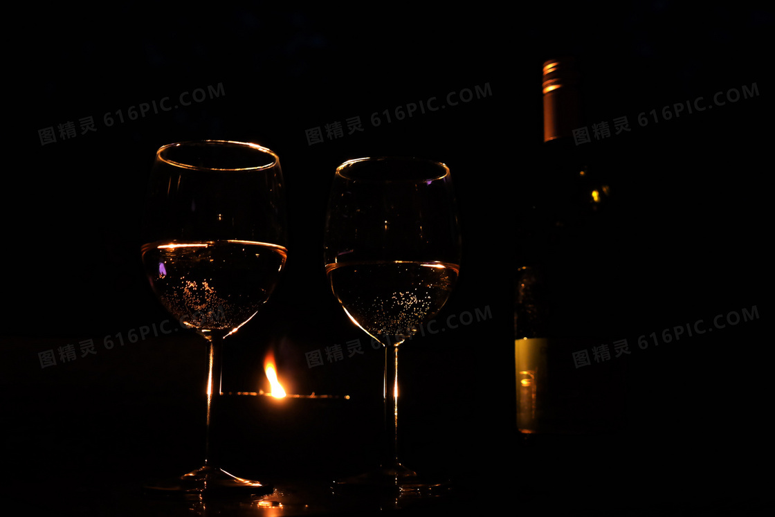 浪漫烛光红酒图片