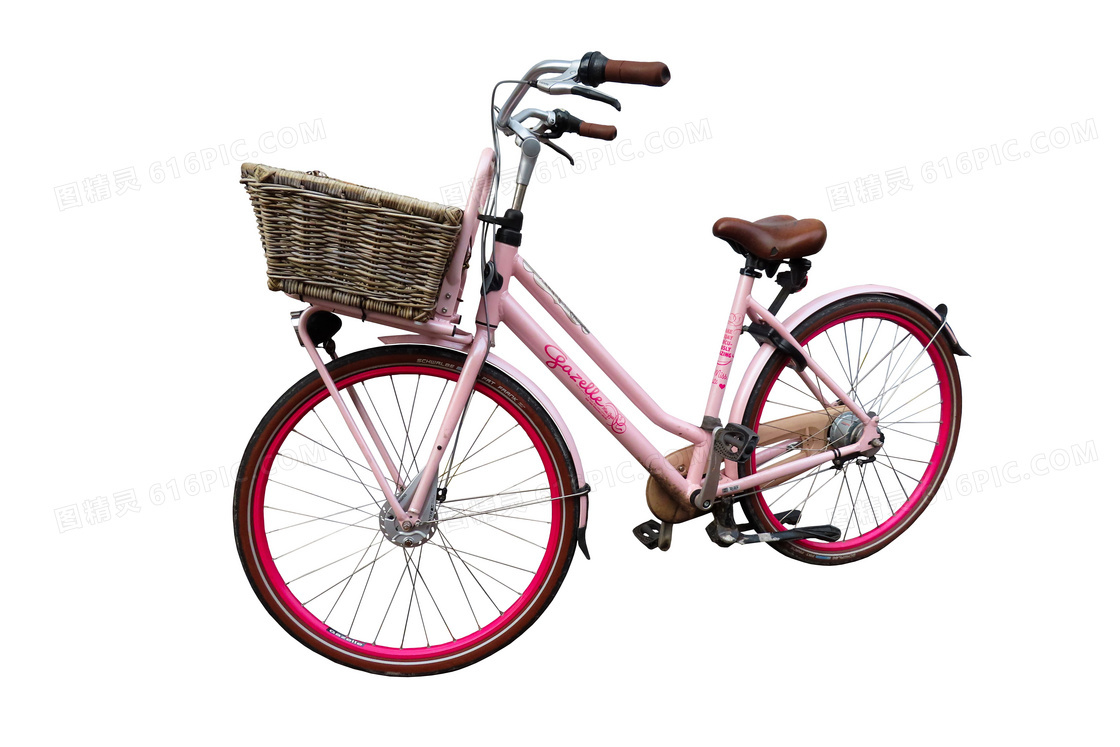 粉色女士脚踏车图片
