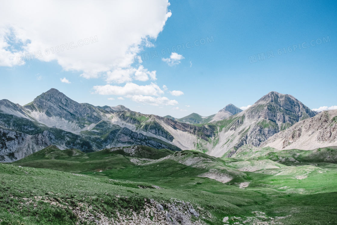 晴朗天空青山自然风景摄影高清图片