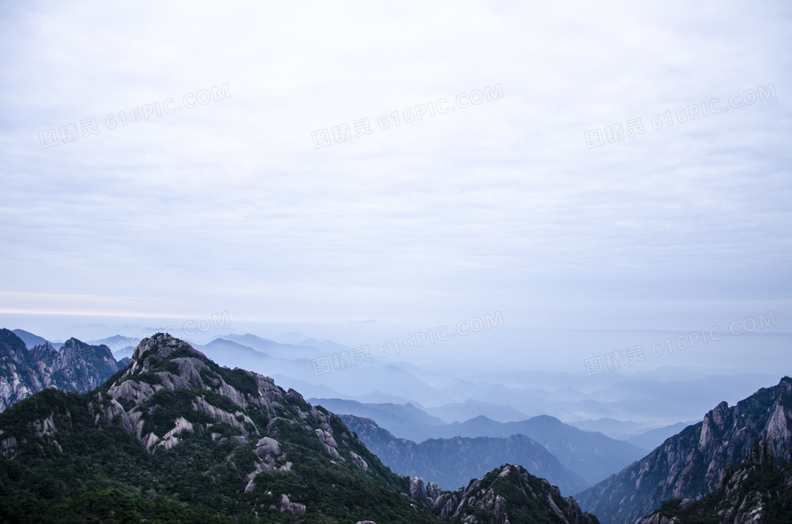 黄山山顶美丽景观摄影图片