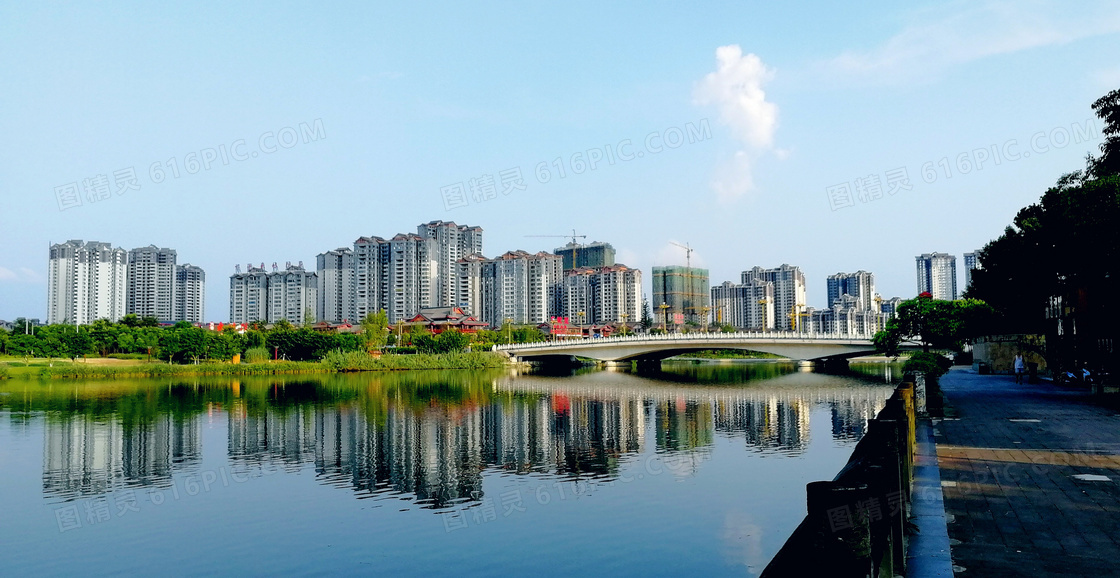 眉山东坡湖美景摄影图片