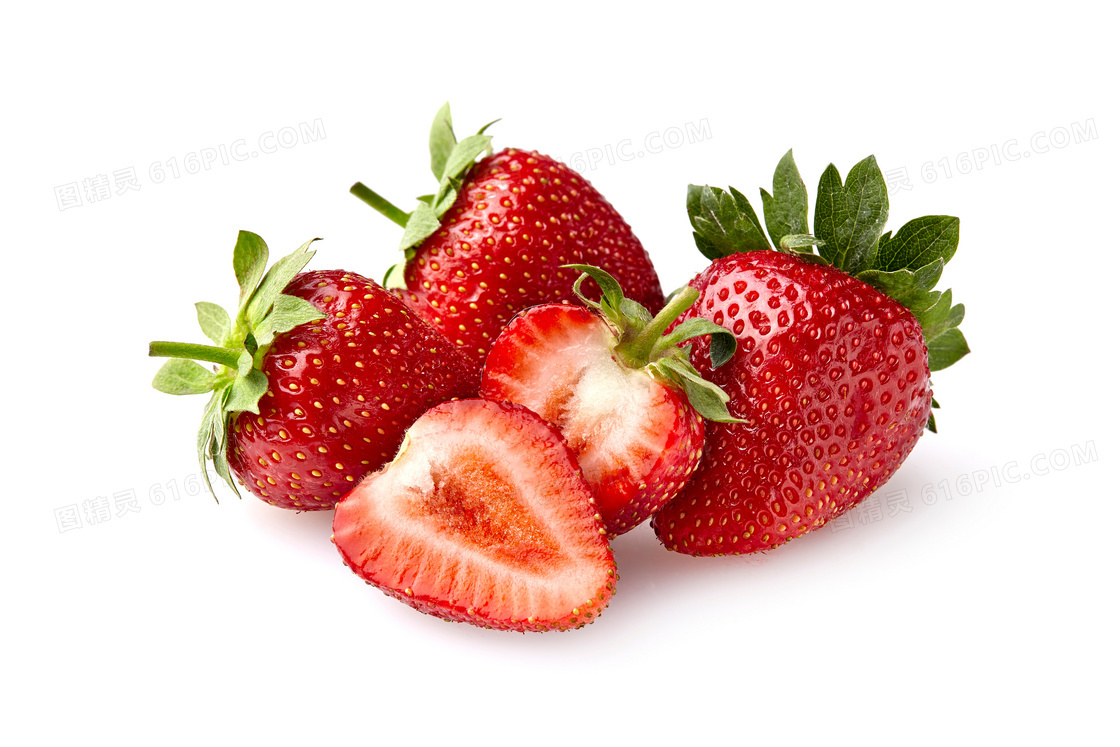 颜色深红色的优质草莓摄影高清图片