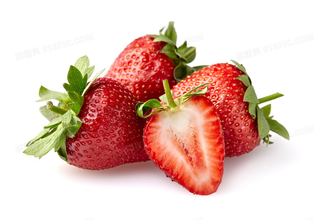新鲜香甜草莓水果特写摄影高清图片