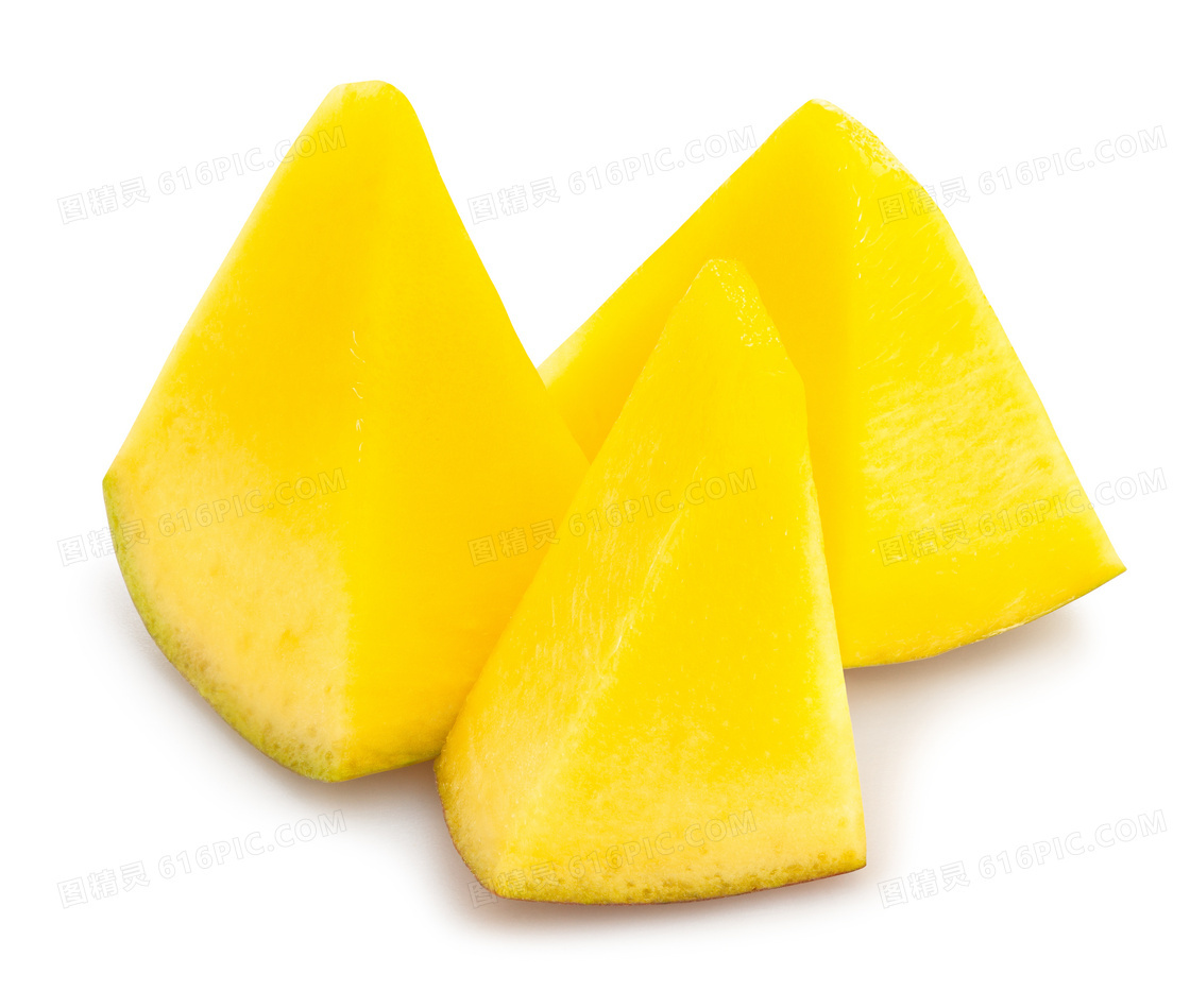 香甜多汁的芒果块特写摄影高清图片
