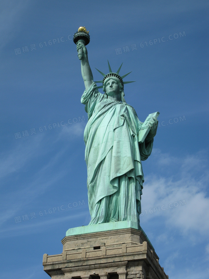 纽约自由女神雕像特写摄影高清图片