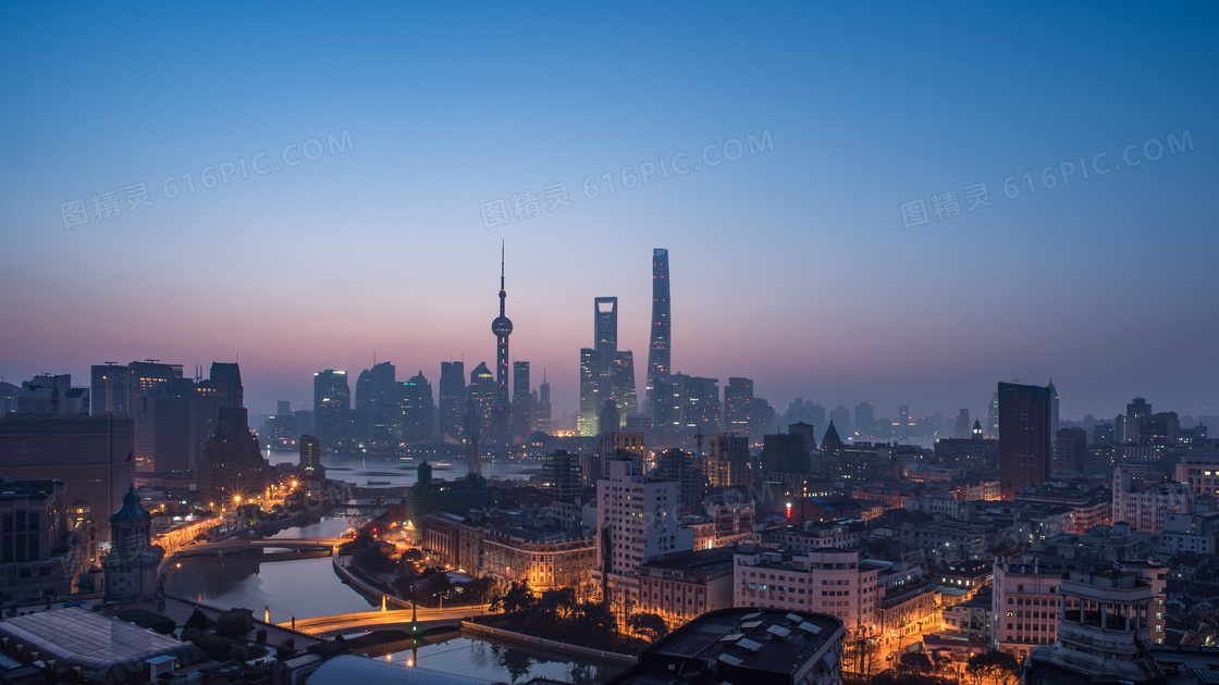 上海外滩美丽夜景高清摄影图片