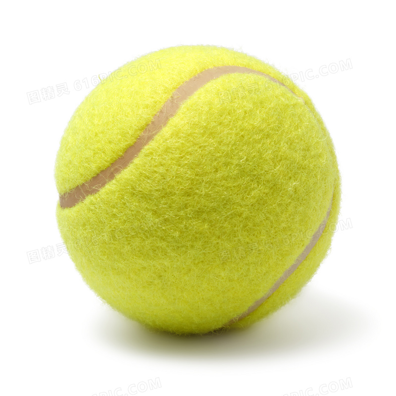 一枚黄色网球近景特写摄影高清图片