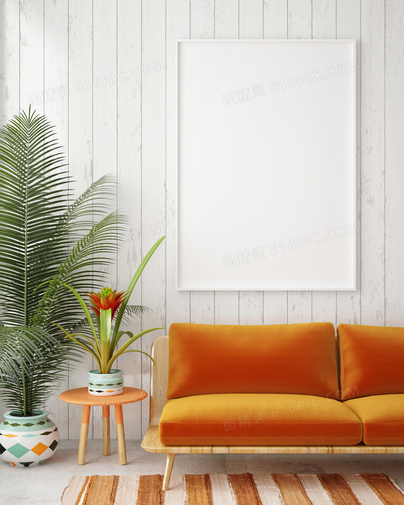 室内植物与空白效果装饰画高清图片