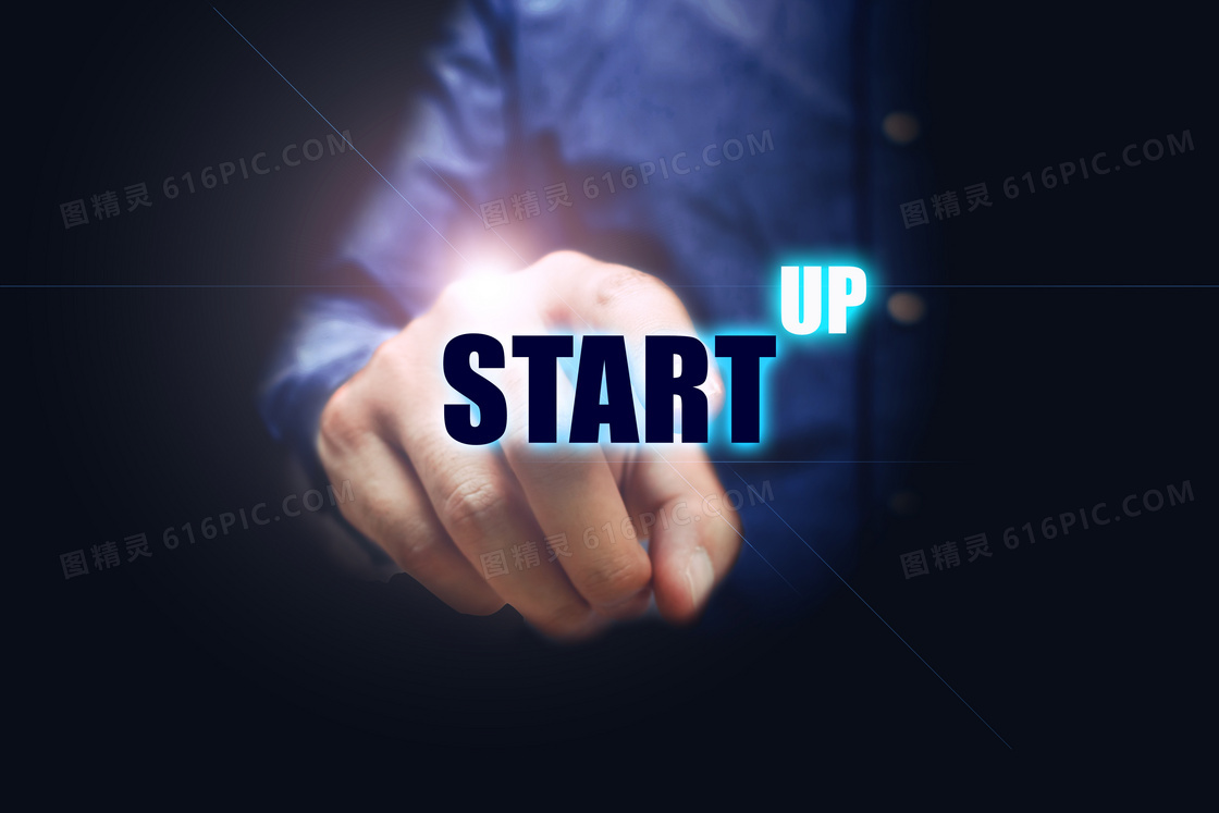 人物手势与发光的英文创意高清图片