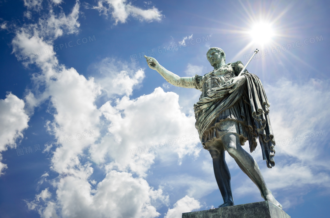 意大利罗马的奥古斯都雕像高清图片
