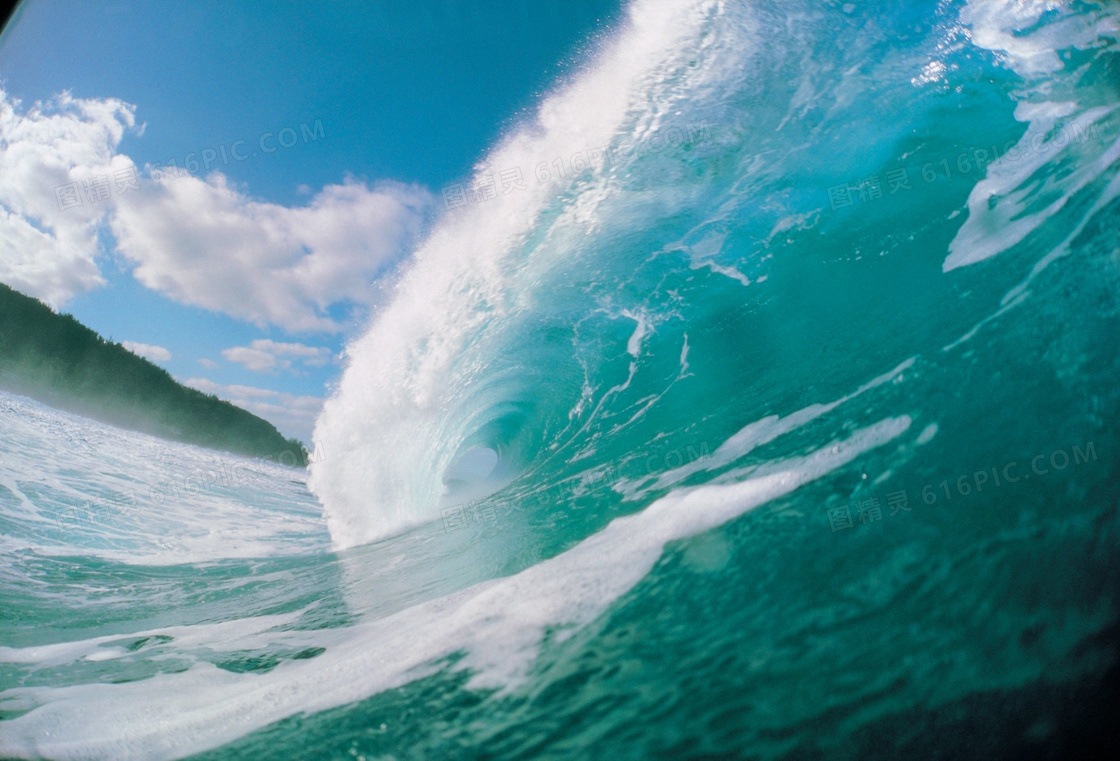 海面上卷起的巨浪风光摄影高清图片
