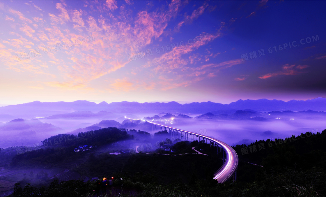 重庆周家山大桥,美丽夜景摄影图片