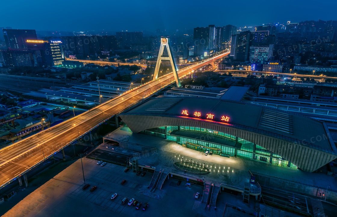 成都天府立交美丽夜景摄影图片