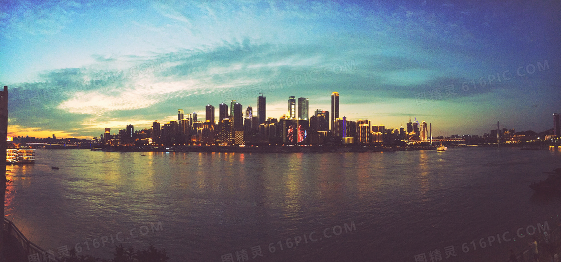 重庆江边美丽夜景摄影图片