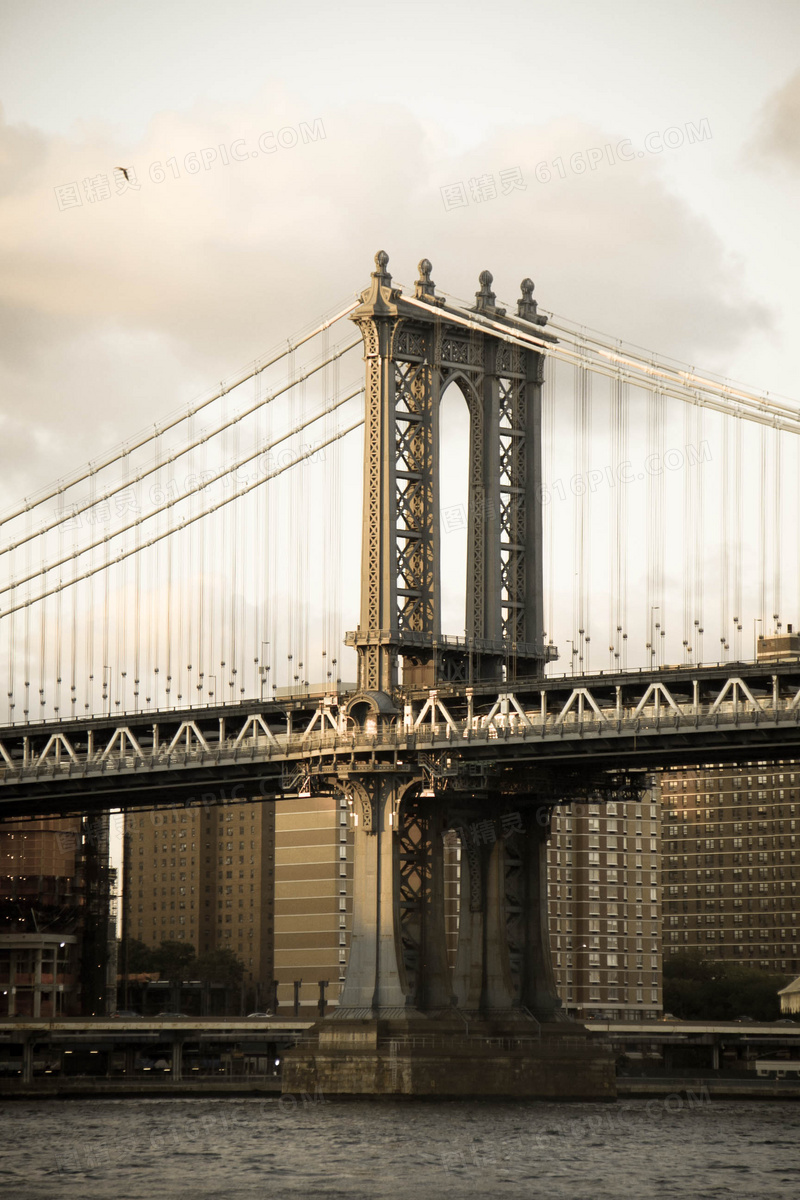 纽约布鲁克林大桥景观摄影高清图片
