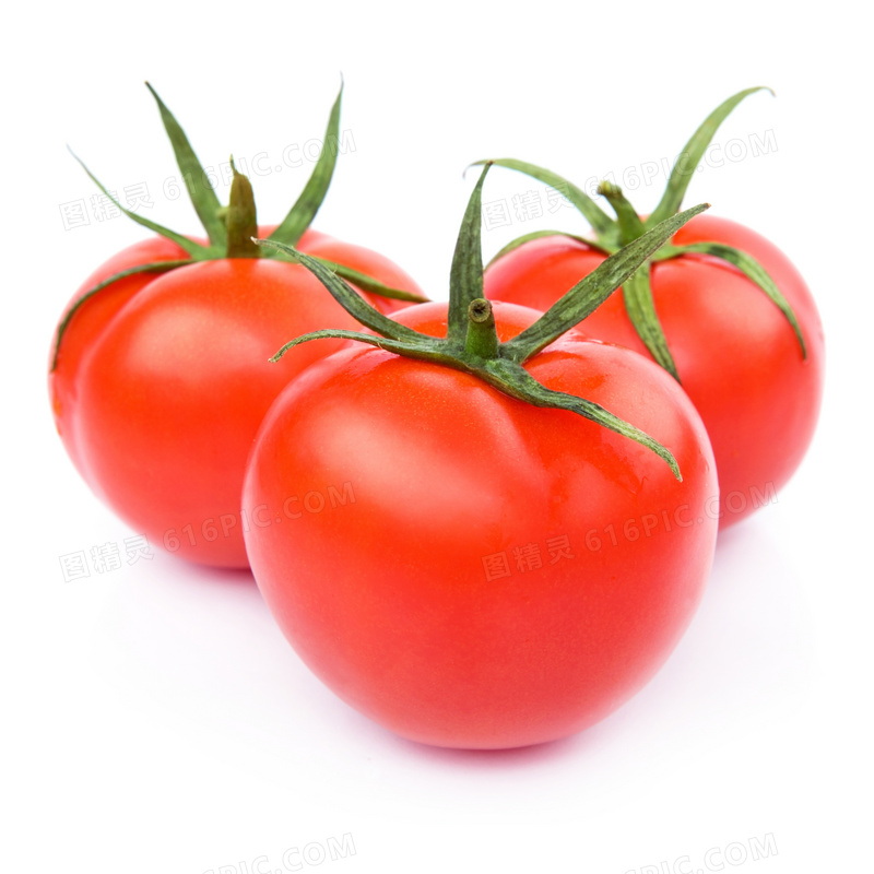 红彤彤的新鲜番茄特写摄影高清图片