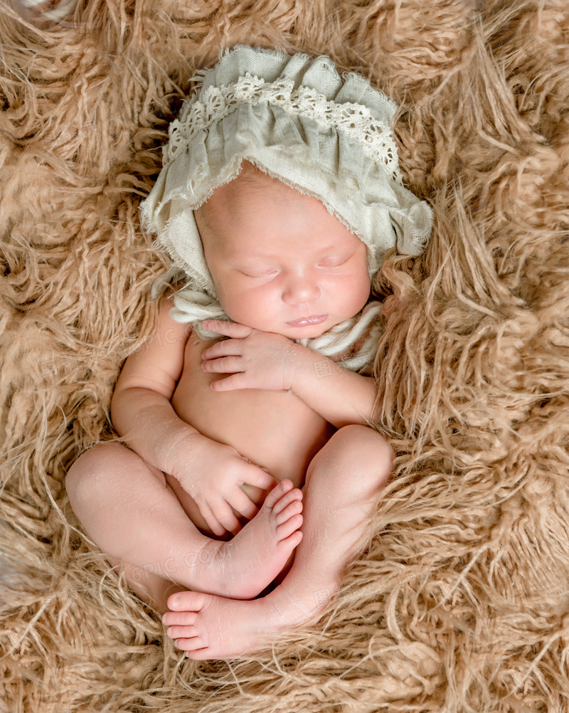 安静睡着的可爱小宝宝摄影高清图片