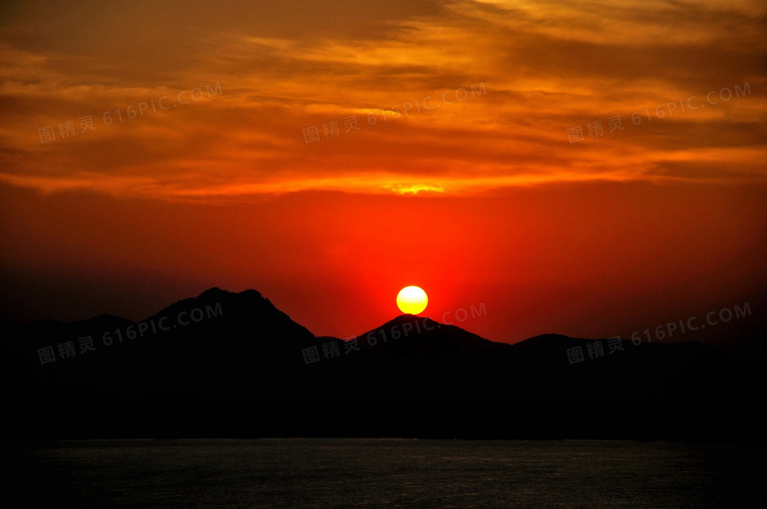 长江唯美的日落美景摄影图片