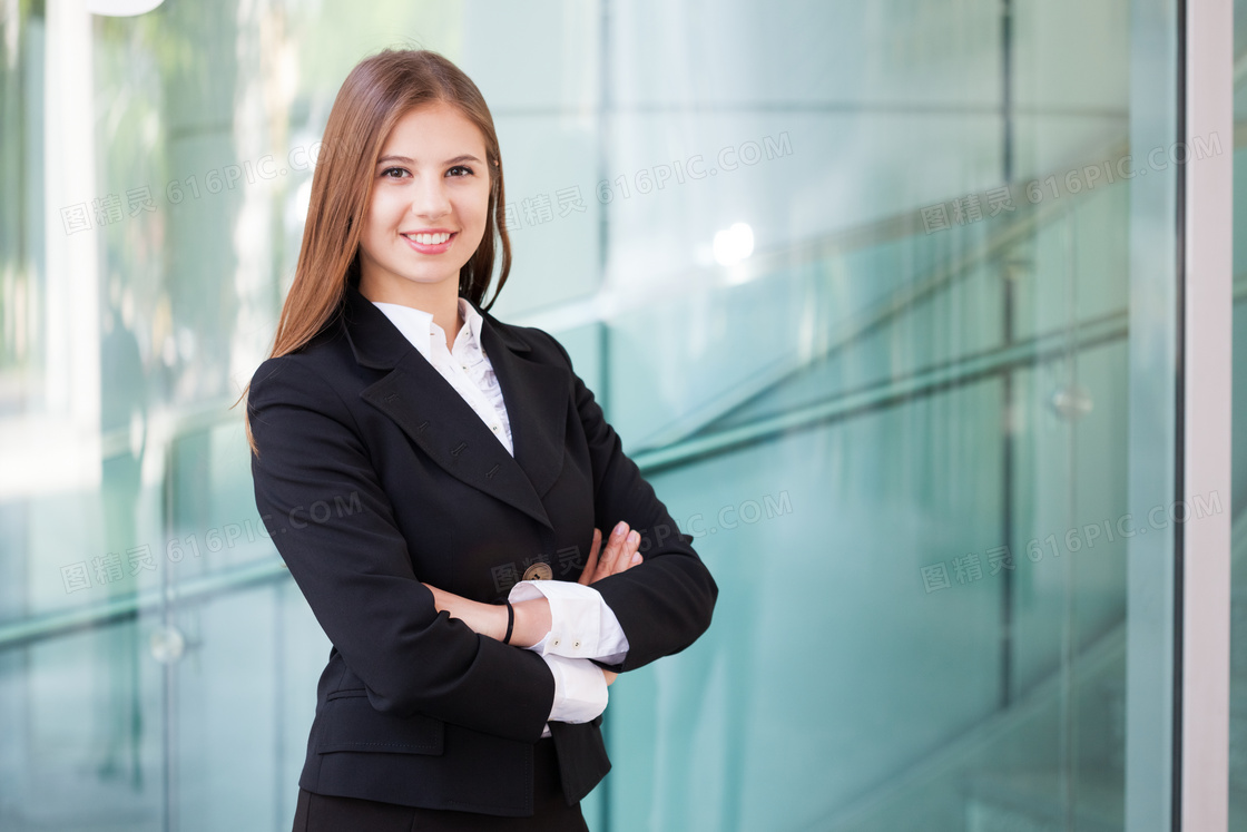 公司披肩长发美女员工摄影高清图片
