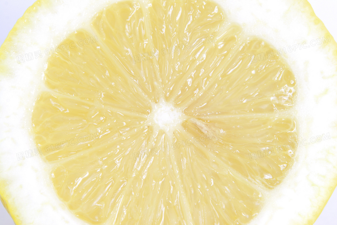 新鲜柠檬果肉近景特写摄影高清图片