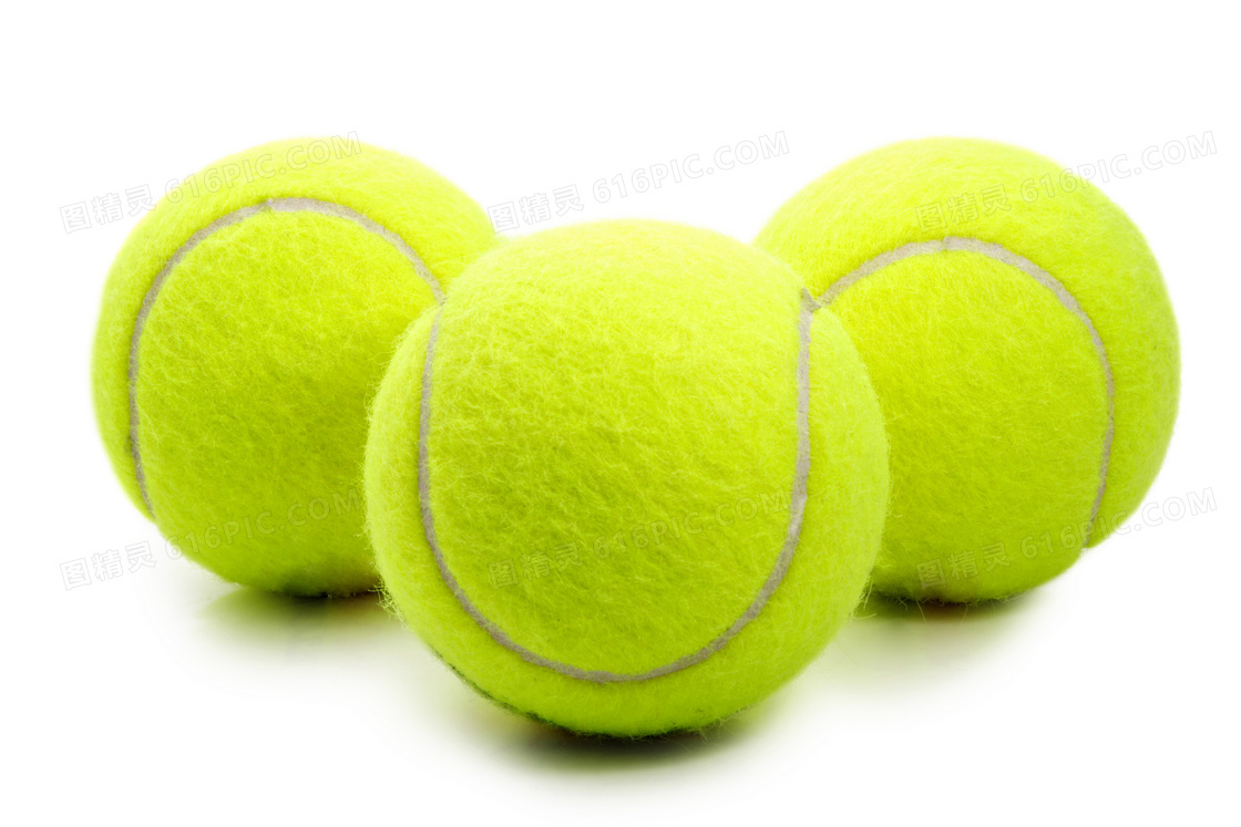 三个摆放整齐的网球摄影高清图片