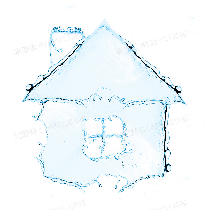 液态水组成的房子图案创意高清图片