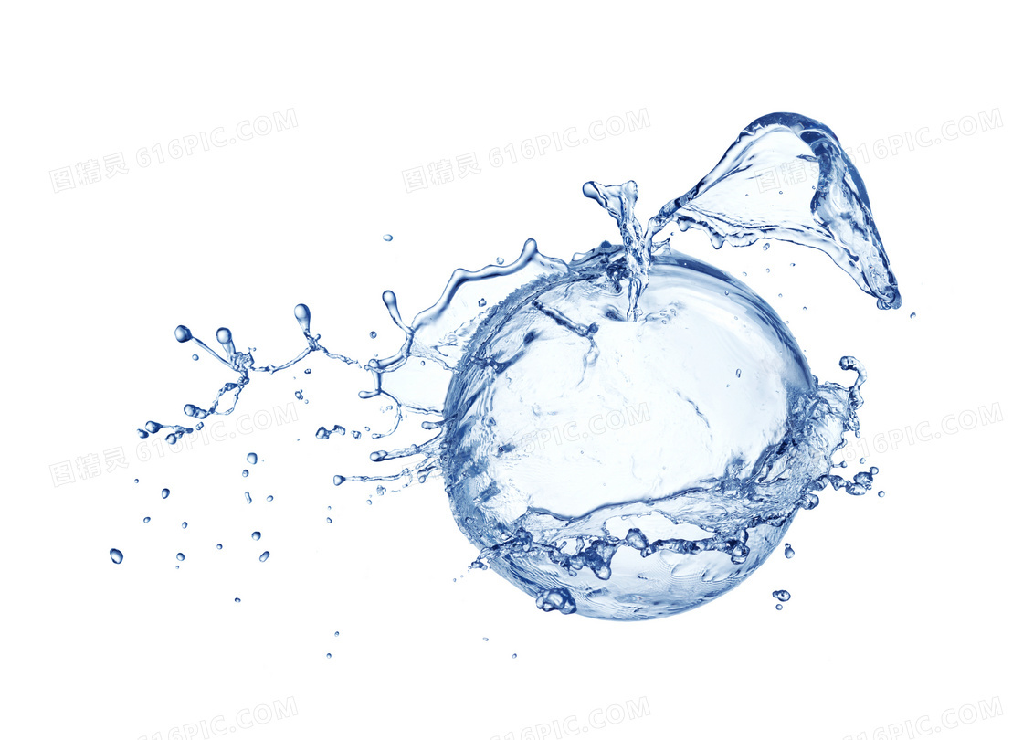 液态水组成的苹果形状高清图片