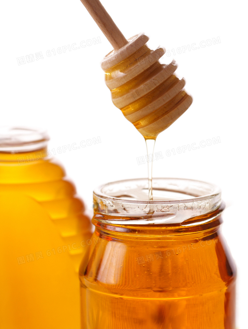蜂蜜与蜂蜜棒高清摄影图片