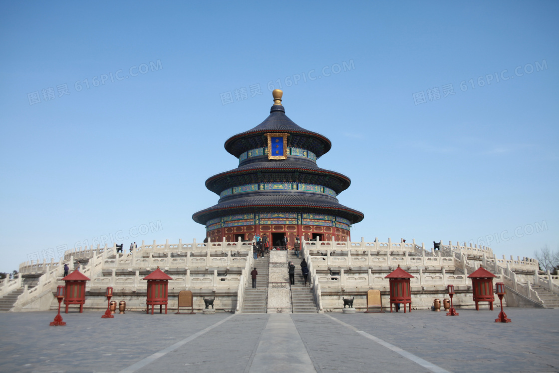 北京天坛远景摄影图片