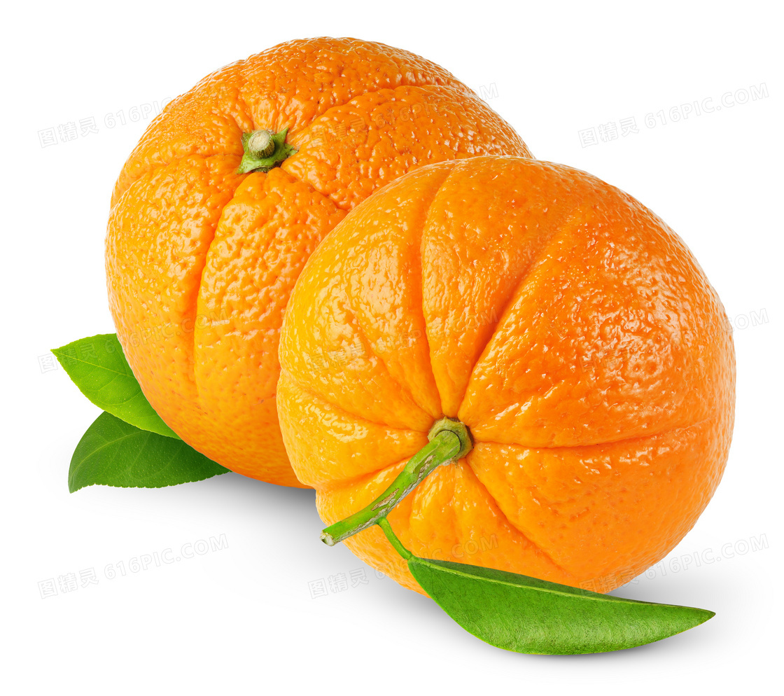两颗纹路清晰橘子特写摄影高清图片