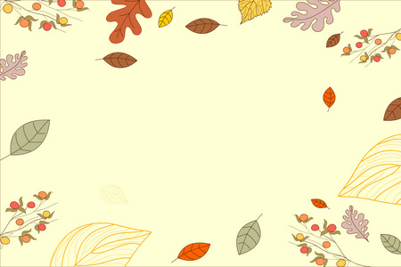 淡雅树叶边框背景图片