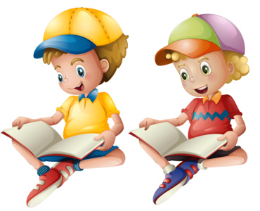 小男孩看书卡通图片