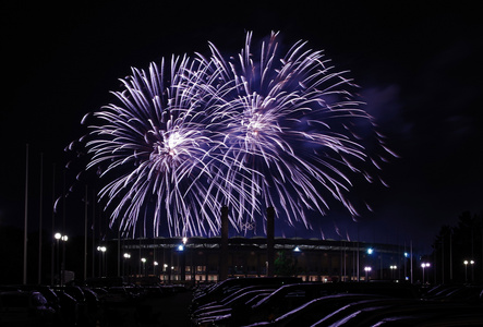 紫色灿烂烟花图片