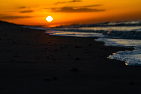 海邊夕陽風光美景高清攝影圖片