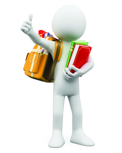 认真听课学习的3d小人高清图片