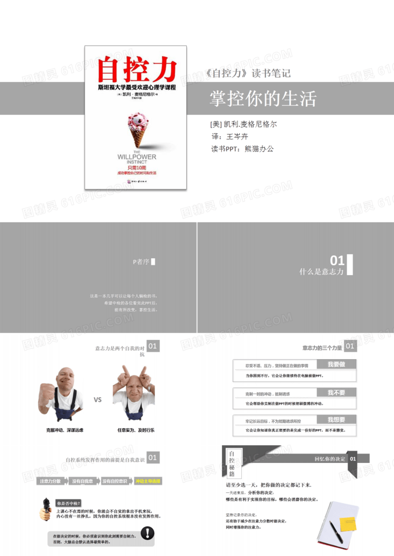自控力读书笔记PPT作品