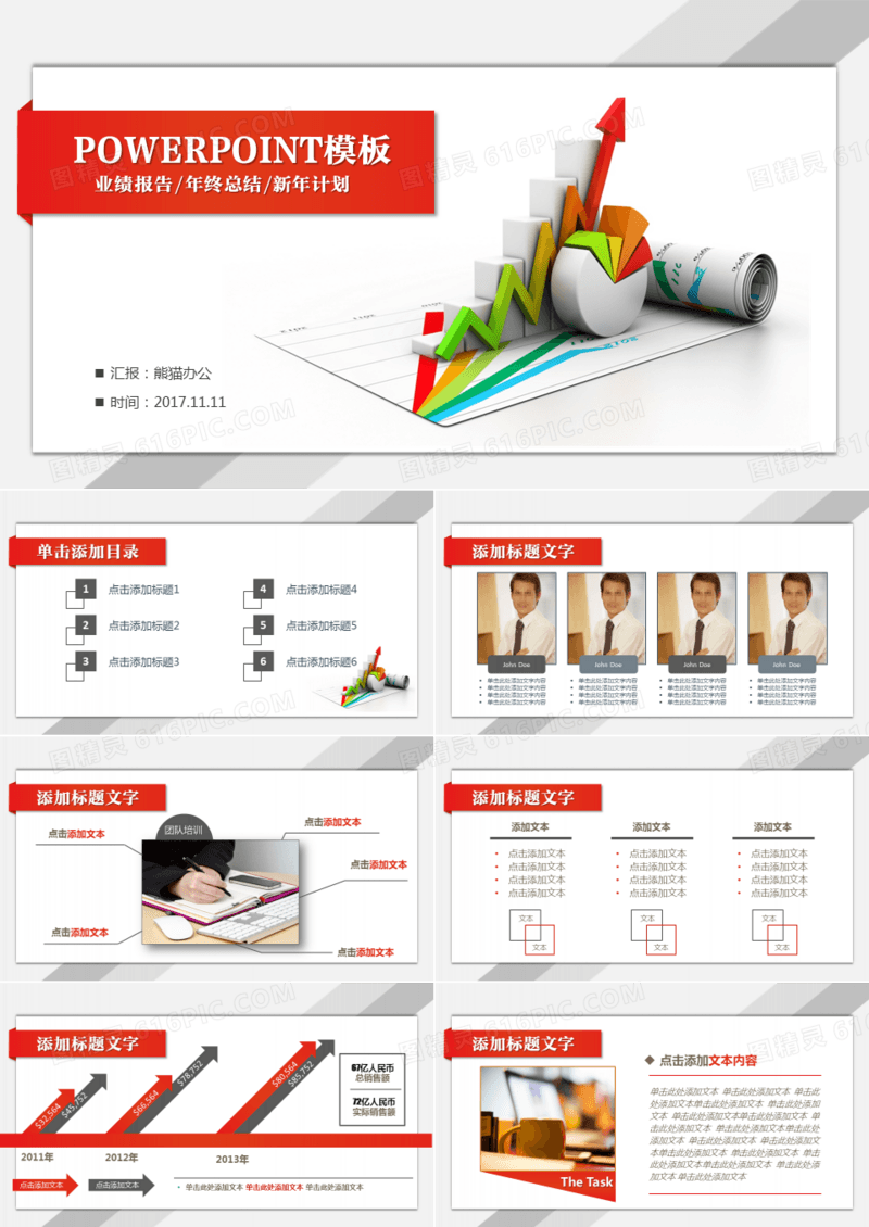 业绩报告年终总结PPT模板