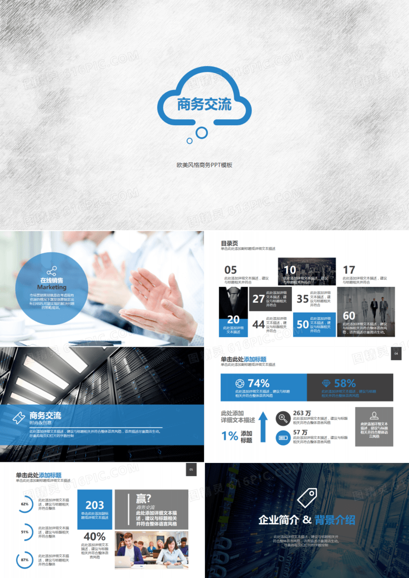 公司简介产品市场营销商务多功能PPT模板