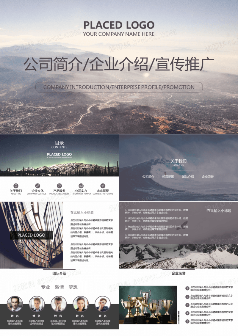 高端精致大气公司简介介绍动画PPT模板