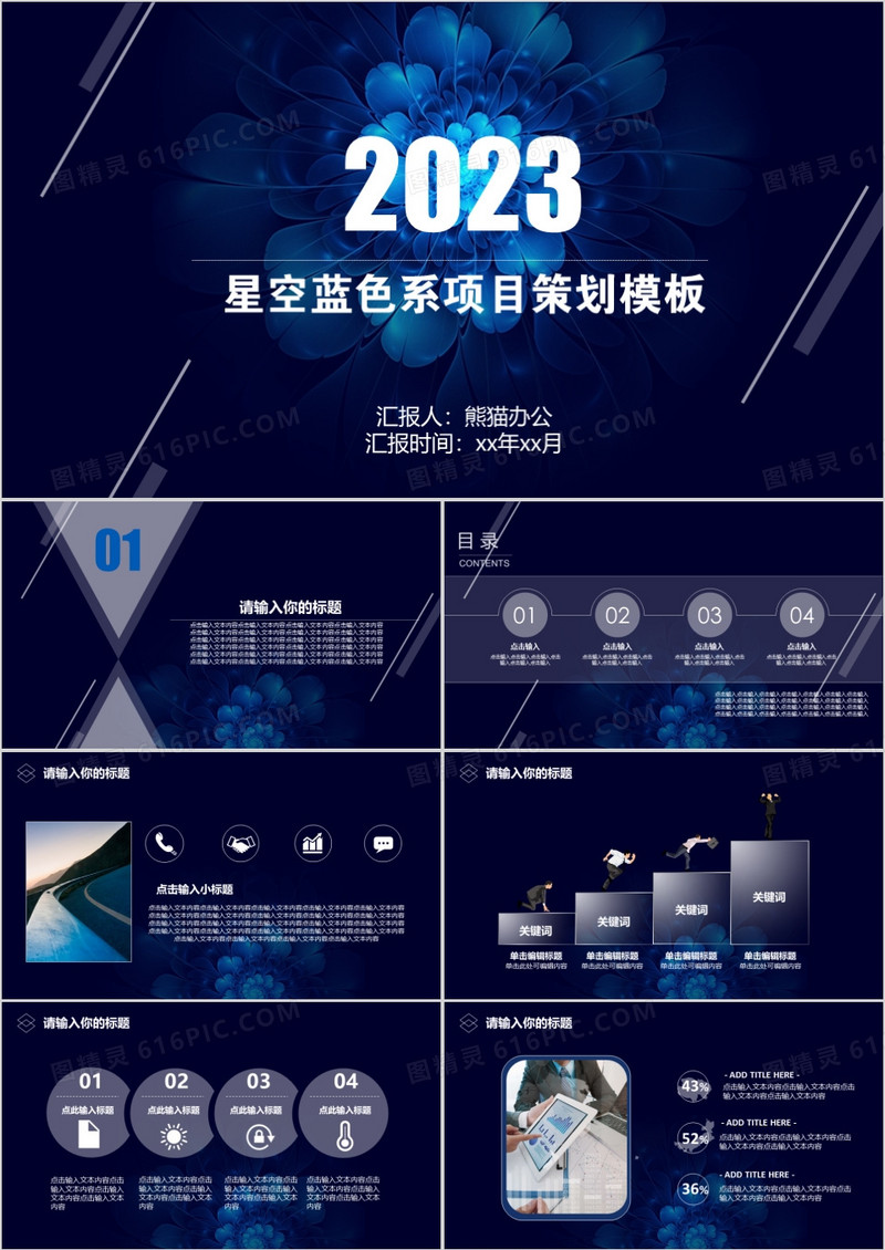 2023星空蓝色系项目策划模板
