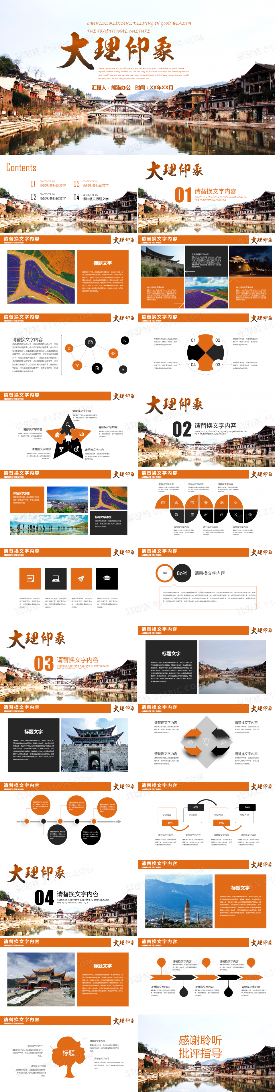 云南大理旅行旅游文化PPT模板